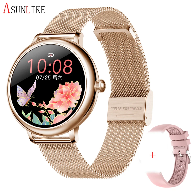 

2020 Full Touch Smart Watch women ip67 waterproof Blood Pressure Heart Rate Monitor Round Smartwatch Bluetooth For Android IOS