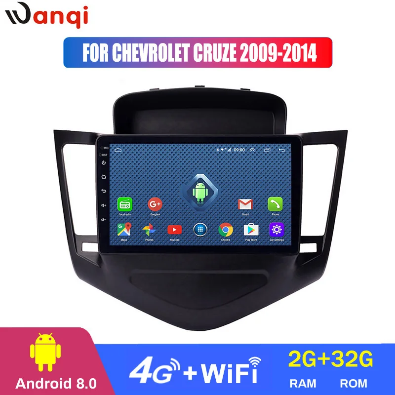 Android 8,0 2+ 32G 9 дюймов 3g 4G wifi Автомобильный Dvd gps плеер для Chevrolet Cruze 2009- Автомобильный gps навигатор Поддержка SWC RDS