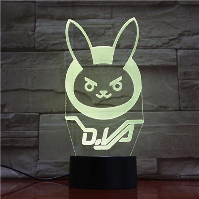 Игра Overwatch D. Va Hana Song детский Ночной светильник светодиодный сенсорный датчик декоративный светильник для спальни праздничный подарок OW 3d ночник Dva прикроватный