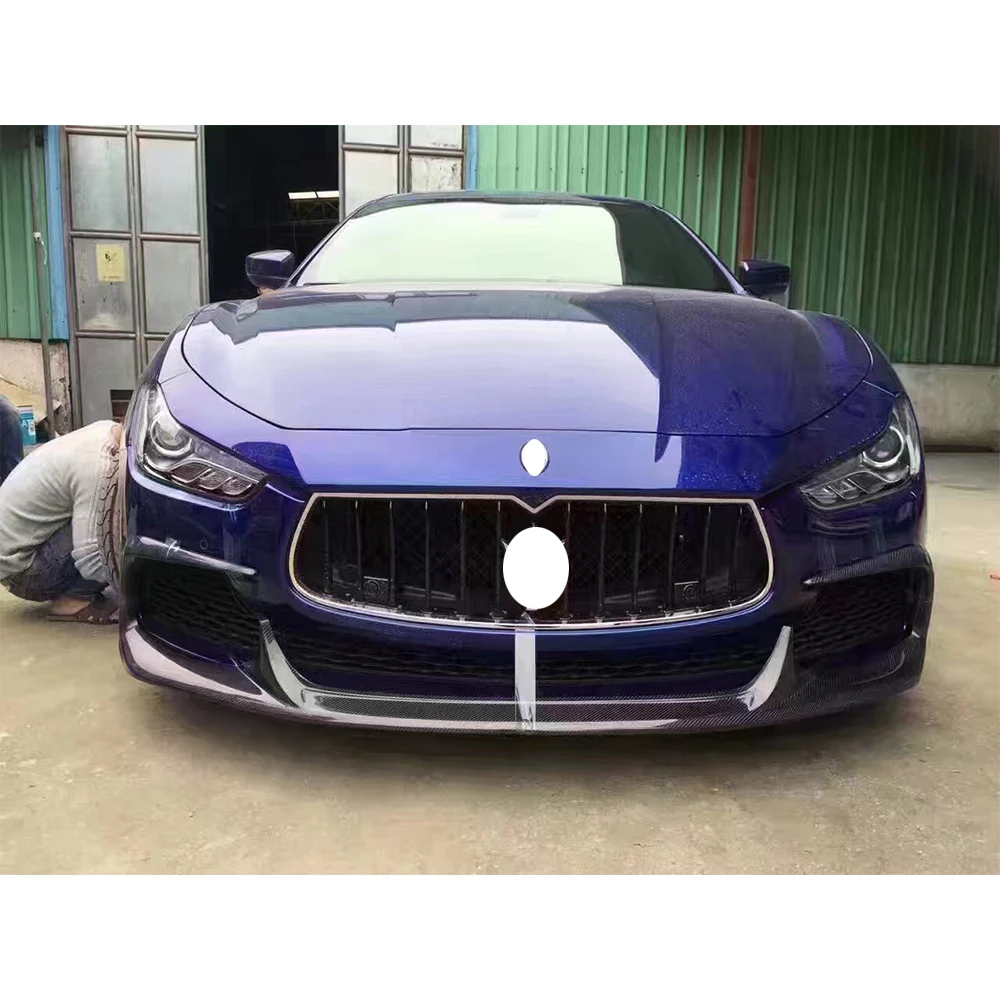 Для Ghibli ASPEC style углеродное волокно передняя губа для Maserati Ghibli Sedan 13-17 авто передний бампер подбородок спойлер для губ протектор