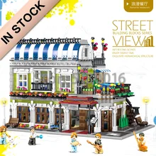 ql0920 MOC 3577 шт. серия City Streetview Европейский тип романтический ресторан модель строительные игрушки ql0924 ql0920