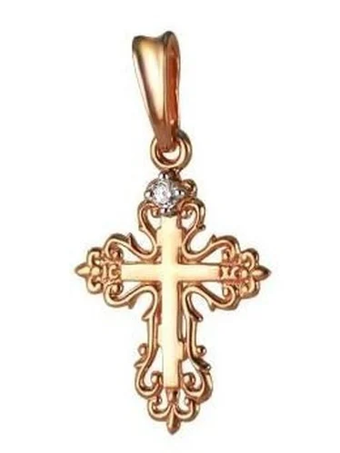 Master brilliant cross with 1 red gold diamond | Украшения и аксессуары