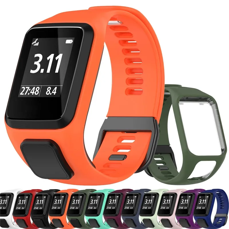 Силиконовый ремешок для смарт-часов TomTom Runner 2 3 Spark3 спортивный бега защита от пота
