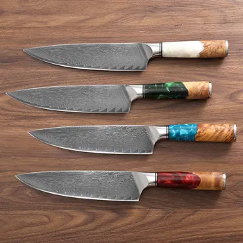 8 Inch 67 Layers VG10 Damascus Steel Chef Knife Resin handle Japanese Chef's KnifeCooking Tools Kitchen Accessory 2