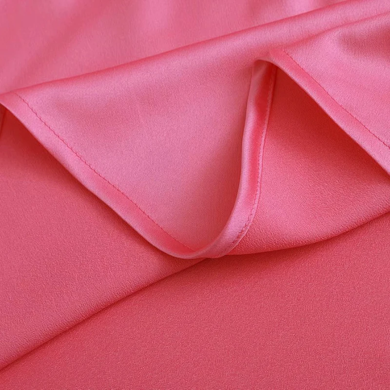 Женское платье с тонкими лямками Розовое свободное без рукавов и открытой спиной