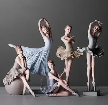 

NORDIC CREATIVE ART CUTE GIRL HEART RESIN BALLET GIRL ORNAMENTS CHILDREN'S ROOM DESKTOP FIGURINES CRAFTS OFFICE TABLE DECORATION