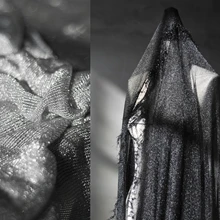 Серая, черная, золотая металлическая сетка с платиновым эффектом модная ткань для одежды