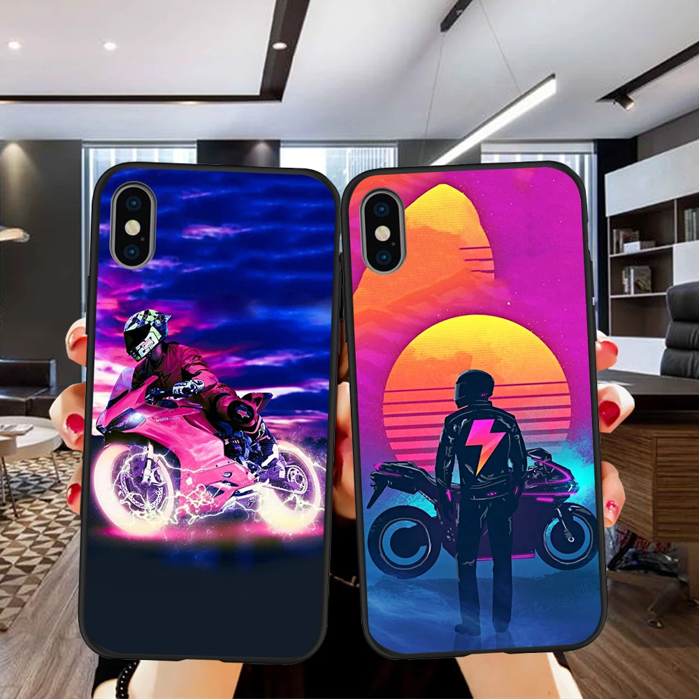 

Motorcycle boy For iPhone X XR XS 11 Pro Max 5 5S SE 6 6S 7 8 Plus Oneplus 5T Pro 6T phone Case Cover Coque funda etui capa