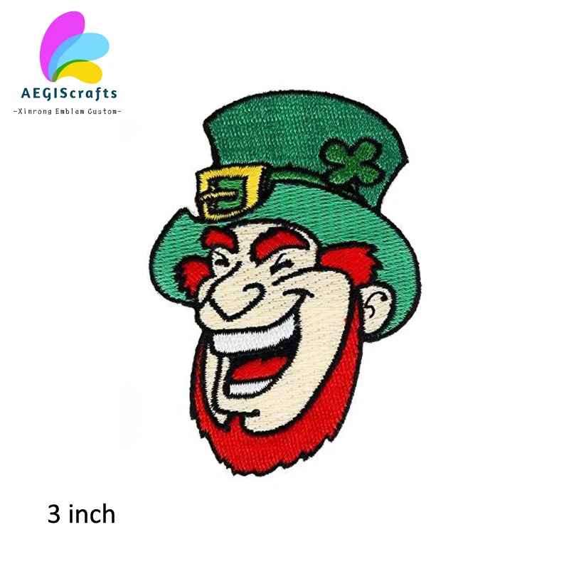 

Irishman patch custom embroidery patch manufacturer 3 inch size wholesale patch supplier iron on embroidery patch for uniform