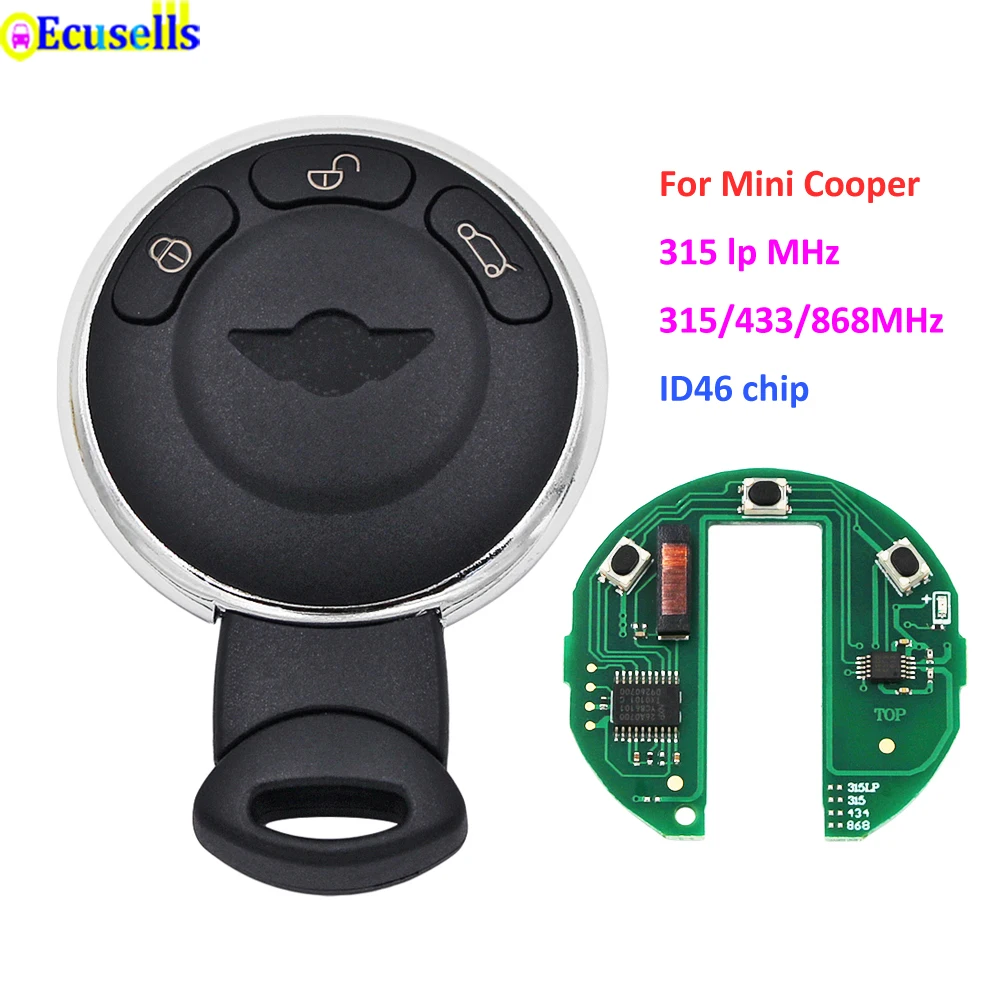 3 Button Remote Key CAS System For BMW Mini Cooper 315LP MHZ 315mhz 433mhz 868MHz with ID46 chip | Автомобили и мотоциклы