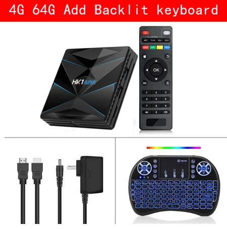 4G 64G Add keyboard HK1 супер Android 9,0 Смарт ТВ приставка RK3318 4 Гб ПЗУ 64 Гб 2,4G/5G Wifi 4K Google Assistant Netflix Youtube медиаплеер PK H96 MAX - Цвет: 4G 64G Add keyboard