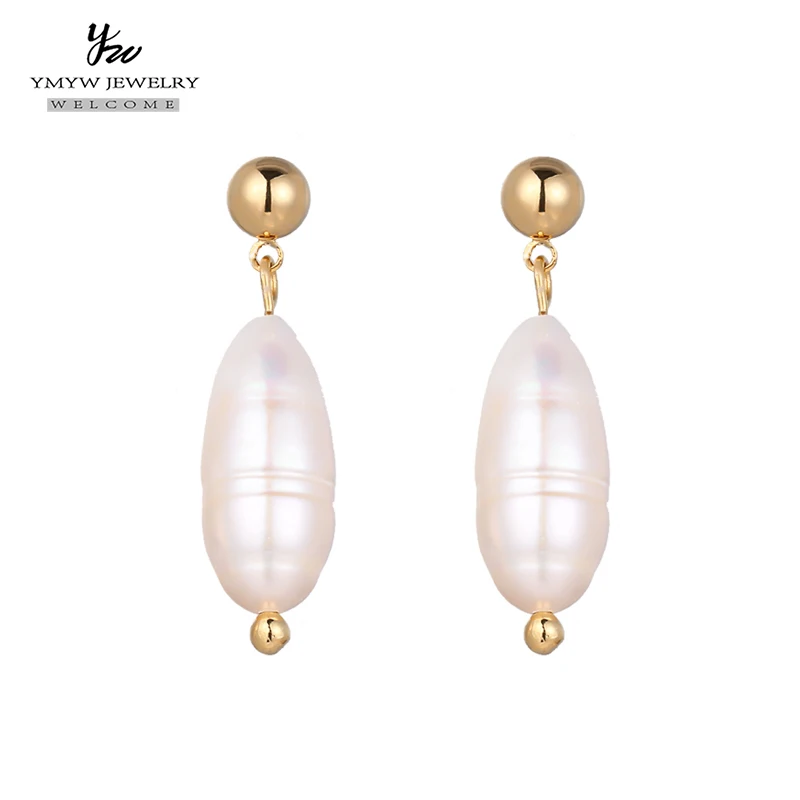 YMYW роскошные маленькие серьги-капли с натуральным пресноводным жемчугом