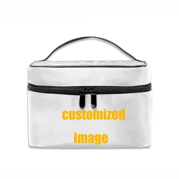 

WHEREISART Customized Travel Cosmetic Bag Printing Women Makeup Bags Toiletries Organizer Female Storage Make up Cases