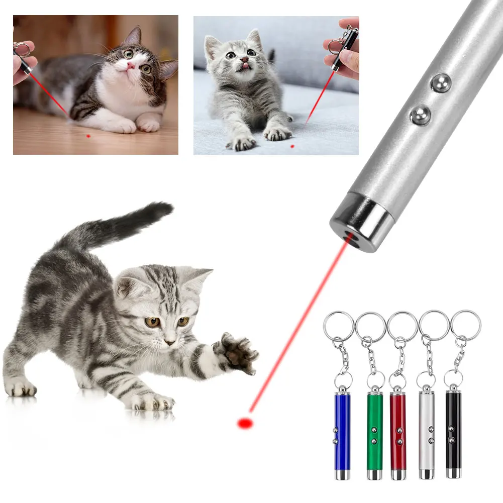 Mini Cat Dog Fun Pointer Red Light Laser Lazer LED Training Torch Pet Toys Pen 2-In-1 Toy | Дом и сад