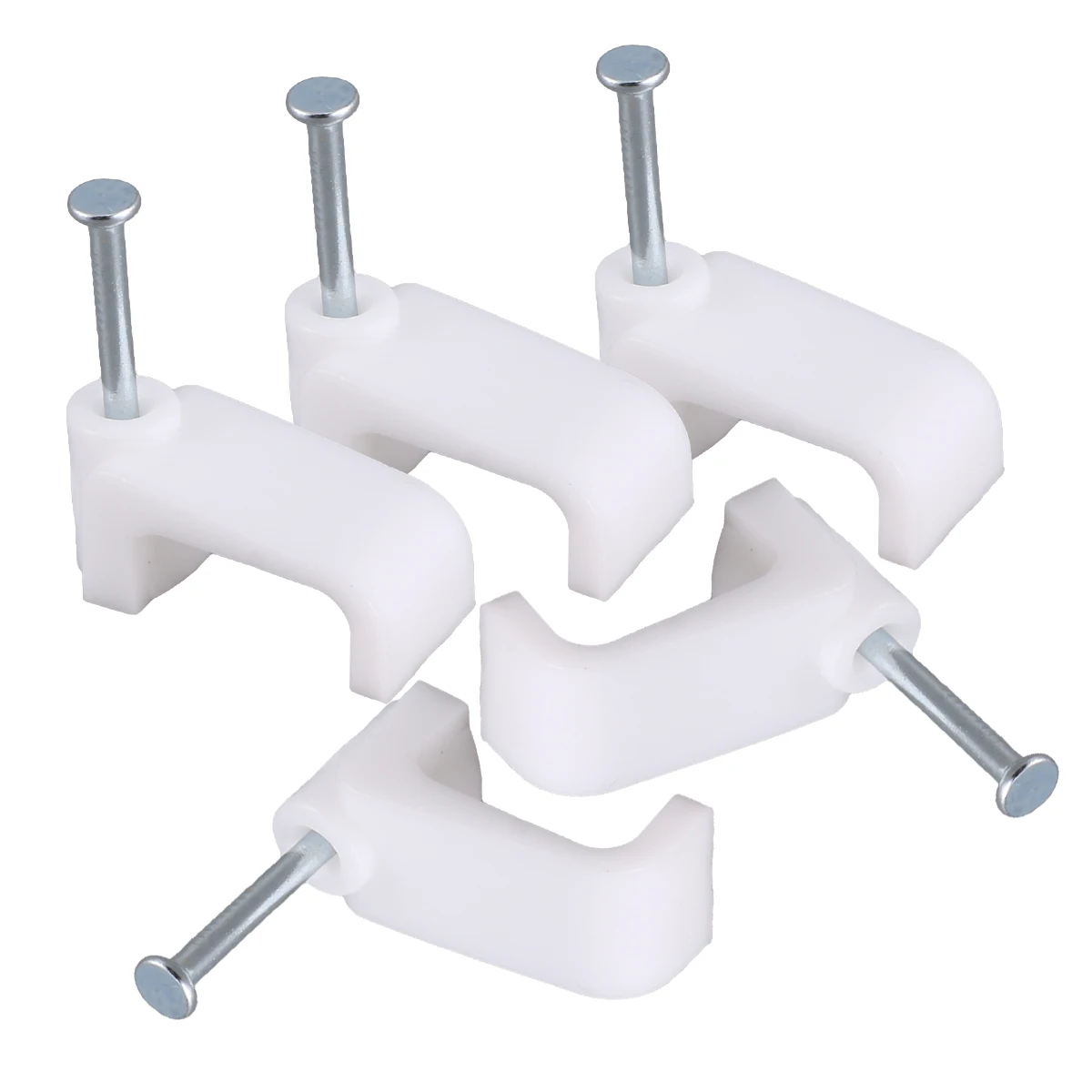 

100pcs 16mm Plastic Cable Clips Wire Cord Fastener Telephone Line Tie Fixer Cable Organizer Wall Clamp Wiring Accessories