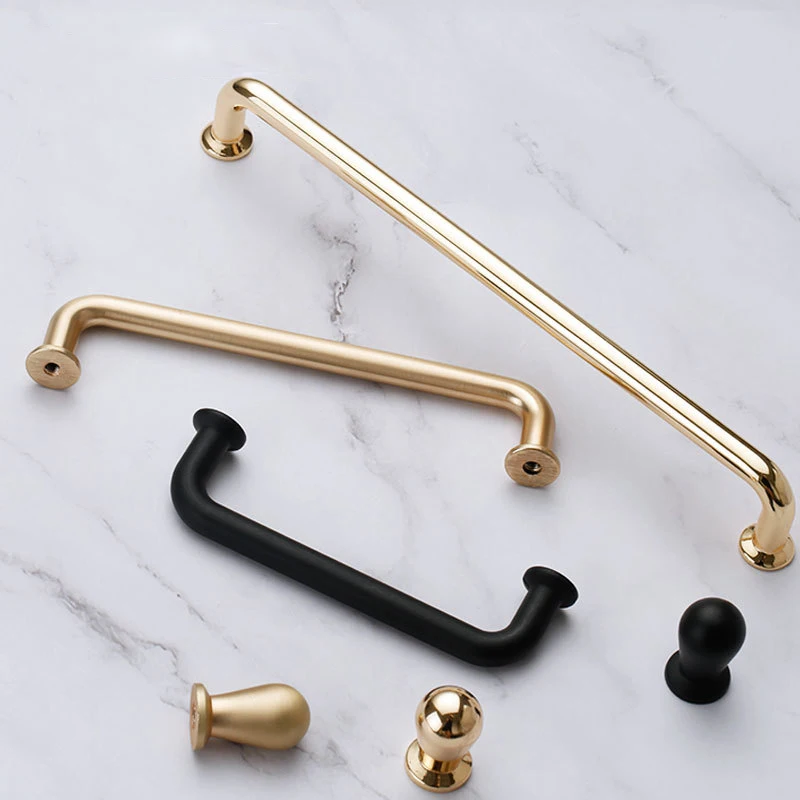 Black Rose Gold Cabinet Handles Zinc Alloy Kitchen Cupboard Door Pulls Drawer Flush Knobs Decorative Furniture Handle Hardware