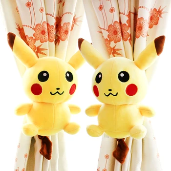 

2pcs/set Cartoon Pikachu dolls Curtain Tieback Holder Tie Backs Children Room Decoration Accessories Holdback Curtain Strap Hook