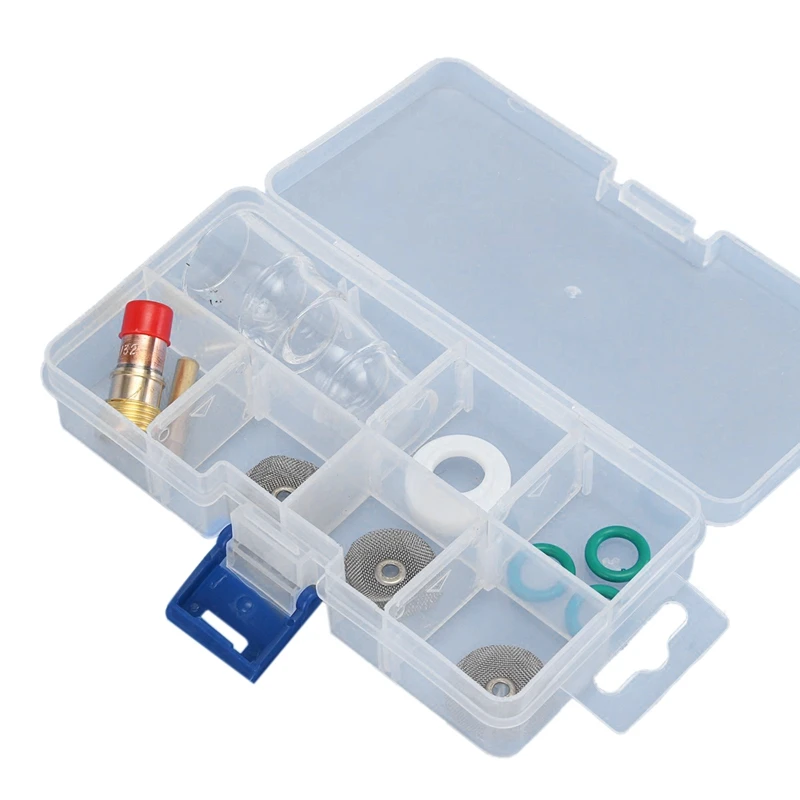 ABSF 11Pcs Wig-schweißbrenner Stubby Gas Objektiv Pyrex Tasse Zubehör Kit Werkzeuge Für Wp-17/18/26 fackeln Gas Objektiv 3/32 Zoll Schweißen ABSF 11Pcs Wig-schweißbrenner Stubby Gas Objektiv Pyrex Tasse Zubehör Kit Werkzeuge Für Wp-17/18/26 fackeln Gas Objektiv 3/32 Zoll Schweißen
