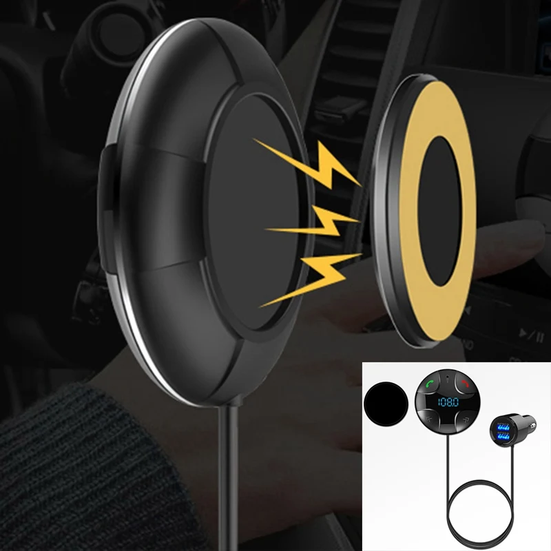 1 шт. Bluetooth 5,0 Handsfree автомобильный комплект fm-передатчик Быстрый двойной Usb зарядное устройство Автомобильный интерьер электронные аксессуары