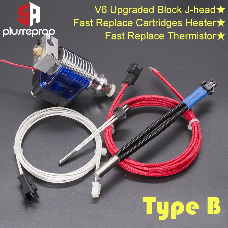 V6 j-головка 24 В все металлические Hotend Уэйд или Боуден экструдер нагреватель термистор вентилятор сопла теплоотвод для 1,75/3 мм 3d принтер Часть