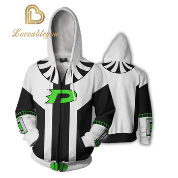 

Cartoon Danny Phantom Full Zip Up Hoodies Cool Pullover Coat Jacket Unisex Jumper Sweatshirt