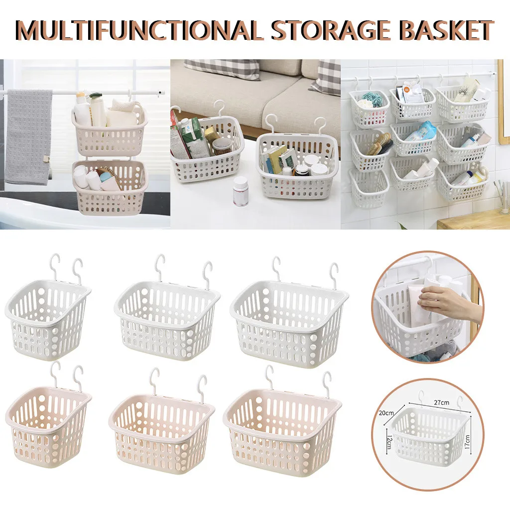 Plastic Storage Hanging Baskets Bathroom Washing Toiletries Shower Storage Hanging Baskets Bathroom