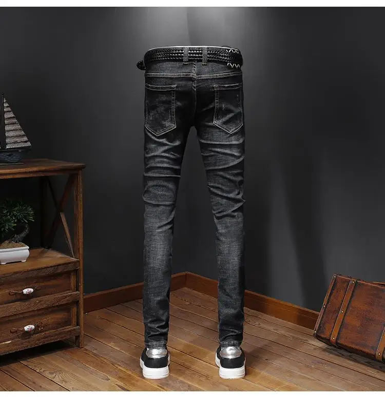 AH11675, модные мужские джинсы,, Подиумные, Роскошные, известный бренд, Европейский дизайн, вечерние, Стильная мужская одежда