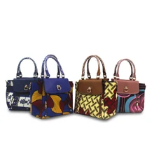 Африканская восковая Сумочка, набор, африканская восковая сумка с настоящей голландской вощеной тканью, 6 ярдов, хлопок, женская сумка H191224