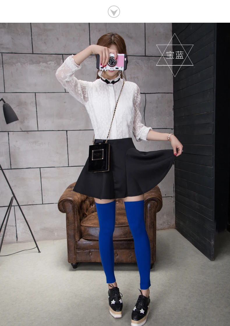 Cashmere leggings over the knee socks woolen knees long thick warm old cold legs men and women winter anti-slip foot cover