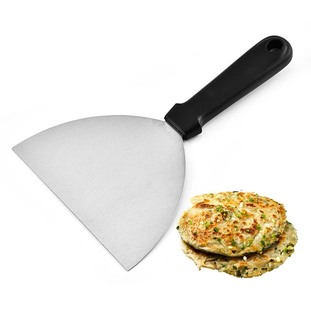 Justdolife Termék Palacsinta Lapáttal Rozsdamentes Acél Félkör Alakú Lapát Steak Grill Kaparó Spatula Serpenyő - Image 5