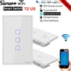 Sonoff T1/T2 US Smart Wifi Wall Light Switch Touch/WiFi/433 RF/APP Remote Home Touch Switch Works with Alexa google home mini ► Photo 1/6