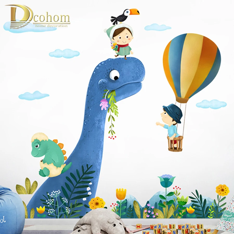 

Cartoon Large Dinosaur Wall Stickers For Kids Rooms Home Decor Baby Room Nursery Animal Wall Decal Vinyl Art Poster