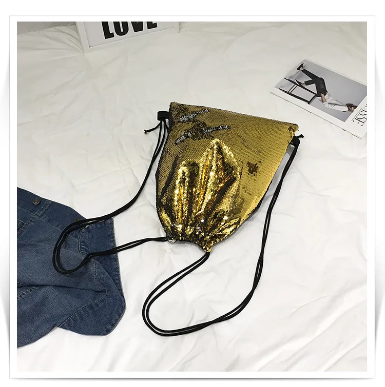 Новая мода блестки Drawstring Рюкзак луч порт s сумка для хранения карман сумка для покупок путешествия рюкзак