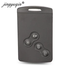 Jinyuqin chave do escudo 4 botões para renault laguna koleos megane fob remoto cartão inteligente chave caso com inserção pequena chave lâmina