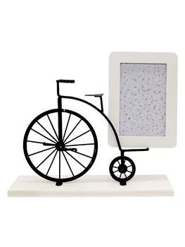 

Retro Iron Bicycle Model Photo Frame Miniature Figurines Craft Creative Home Desktop Decoration Gift for Kids Friends