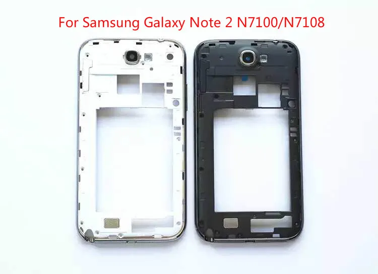 Для Samsung Galaxy Note 2 N7100 N7108 N7105 средняя рамка пластина Корпус задняя крышка + Лицевая