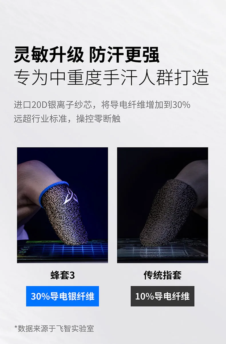 2022 Flydigi Beehive 5 Sleep-proof Sweat-proof Professional Touch Screen Thumbs Finger Sleeve for iOS Android PUBG Mobile Game