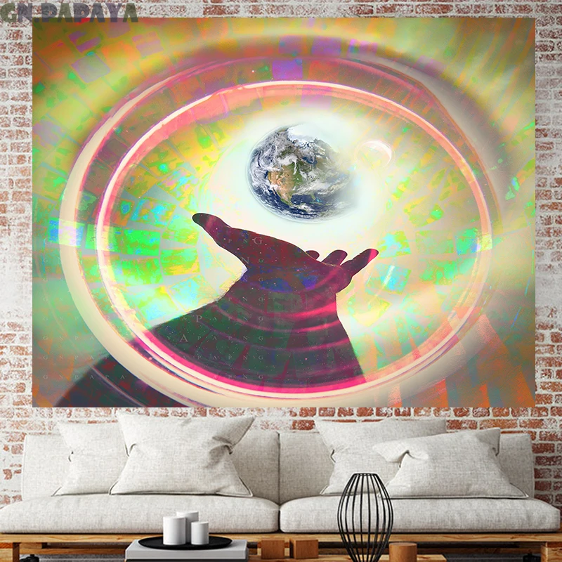 Psychedelin hope ручной гобелен настенный хиппи настенный подвесной поп-стиль ГОБЛЕН художественный абстрактный полиэстер Настенный Ковер