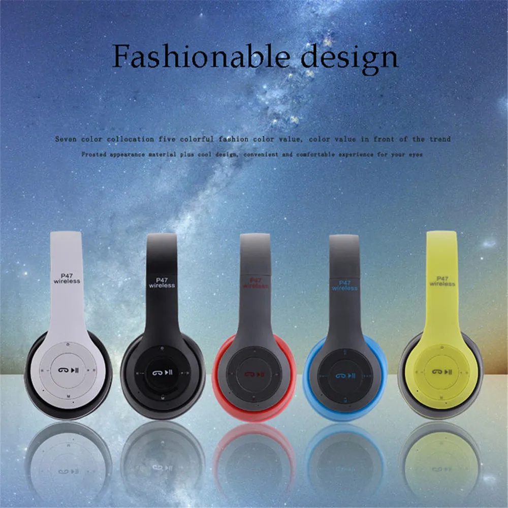 9D HIFI Stereo Foldable Wireless Headphones Bluetooth Headset with mic support SD card For mobile xiaomi iphone sumsamg tablet