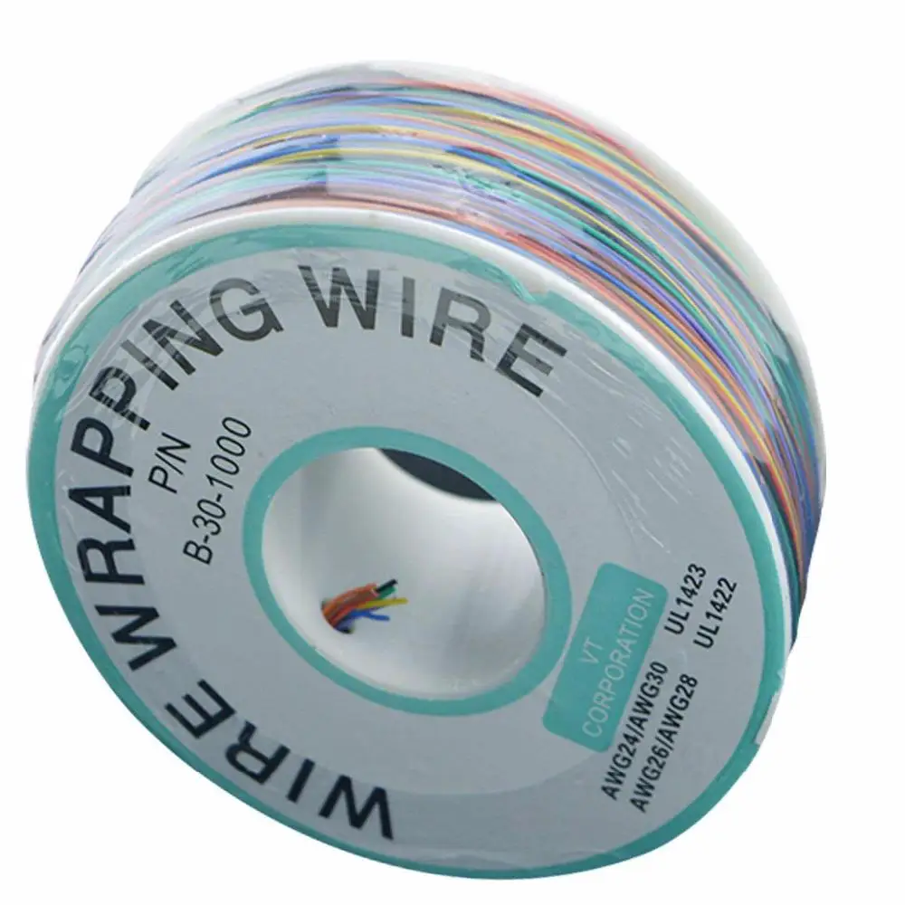 

TPFOCUS 250 Meters 8-Colour AWG30 Cable OK Wire Tin-Plated Copper Solid PVC Insulation PCB Flying Jump Wire