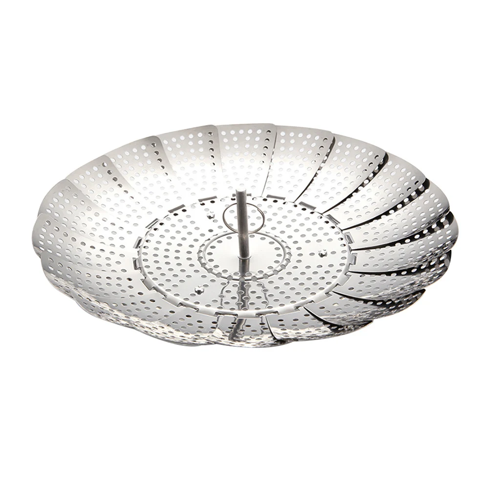 Vegetable Cooker Steamer Basket Collapsible Folding Mesh Stainless Steel Strainer Expandable Food | Дом и сад