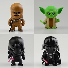Disney q versão boneca star wars darth vader yoda mestre chewbacca anime figura modelo de brinquedo bonito mobiliário artical meninos girs presente