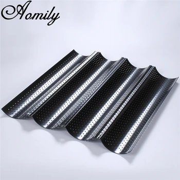 

Amoliy French Stick Mould Carbon Steel 2/3/4 Groove Long Baguette Bread Baking Tray Mold Baguette Bake Mold Pan Bakery Tools
