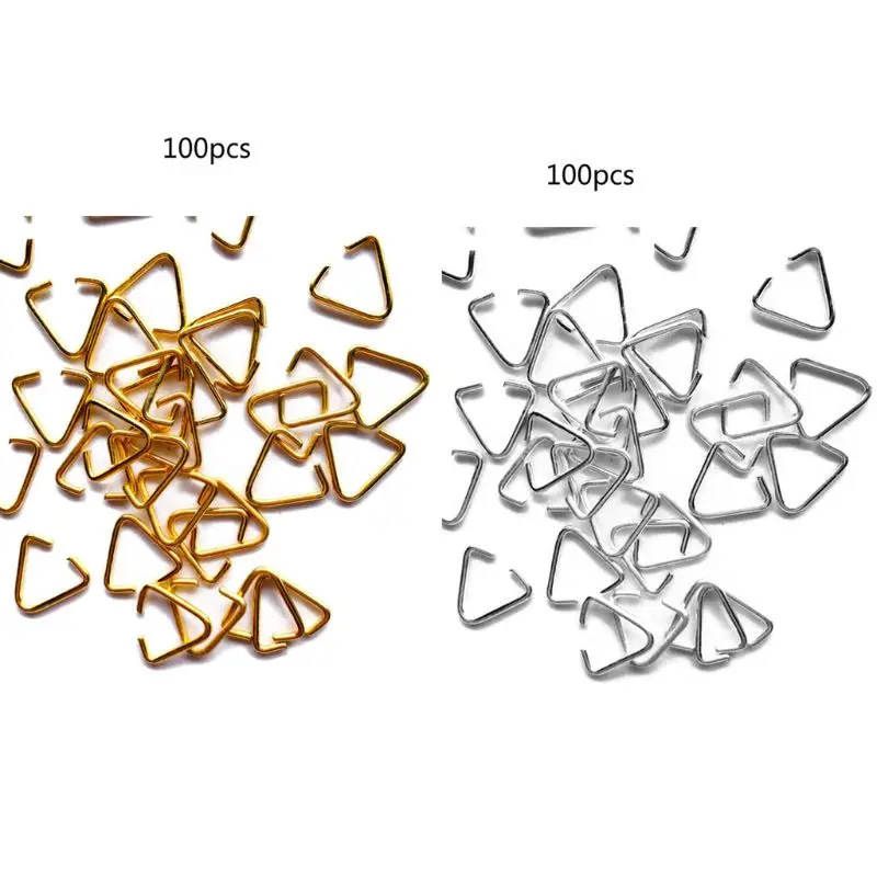 100 шт. треугольные открытые соединительные кольца железная Зажимная петля