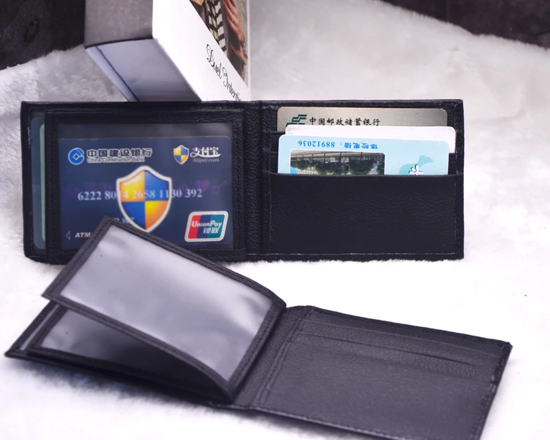 Подлинная кожа ID/держатель кредитной карты Двойные RFID Бумажник водительские права держатель кредитной карты мужские бумажники, кошельки карман