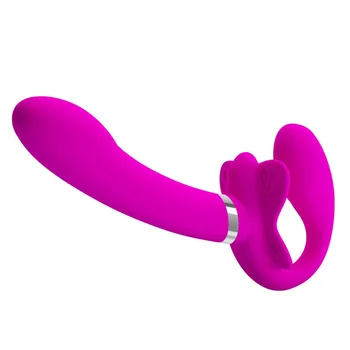 New 12 speed strap on double end dong, USB recharge dildo female masturbation vibrators, Lesbian strapon sex toys anal dildo. 2