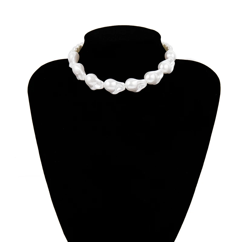Новое модное женское ожерелье, классическое, элегантное, сияющее, белое, индивидуальное, неправильной формы, имитация жемчуга, ожерелье, Женские Ювелирные изделия