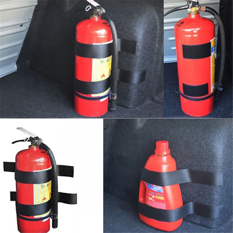 10Pcs/Set Car Fire Extinguisher Sticker nylon tape Belt Net Bandage Car Trunk Storage Bag Magic Tape Hook and Loop Strap