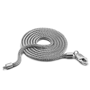 

European and American popular jewelry men's 925 sterling silver necklace 2MM solid silver Chopin chain cocktail party accessorie