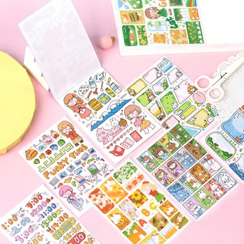

20Pcs Cute 4 Pattern Sticker Girl Series Decoration DIY Diary Scrapbooking Journal Material Sticky Lifelog Stick Label